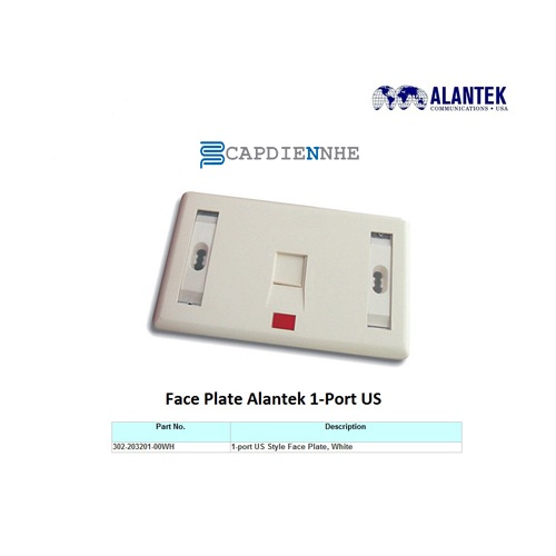 Cáp Mạng Alantek Faceplate US 2 port Shutter 302-2T3202-SHAL