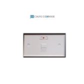 AMP BS Style Faceplate, 1-Port Shuttered, w/Label & Icon, White 1859049-1