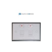 AMP BS Style Faceplate, 2-Port Shuttered, w/Label & Icon, White 1859050-1
